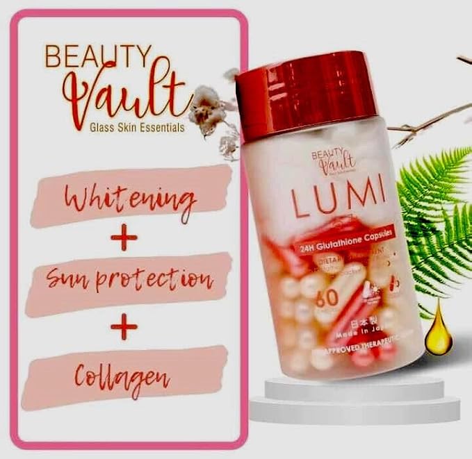 Beauty Vault LUMI 24H Glutathione Capsules (60 Caps) 1 Box