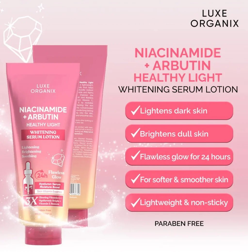 Luxe Organix Niacinamide + Alpha Arbutin Whitening Serum Lotion 350ml