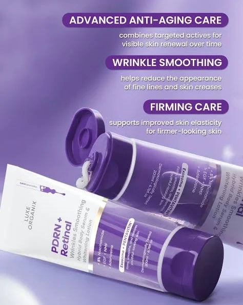 LUXE ORGANIX PDRN + RETINAL Wrinkle Smoothing Hybrid Body Serum & Whitening Lotion 200ML