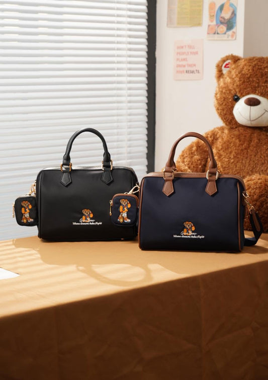 GUOO BEAR Nylon Leather Embroidered Pillow Bag