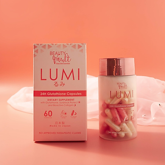 Beauty Vault LUMI 24H Glutathione Capsules (60 Caps) 1 Box