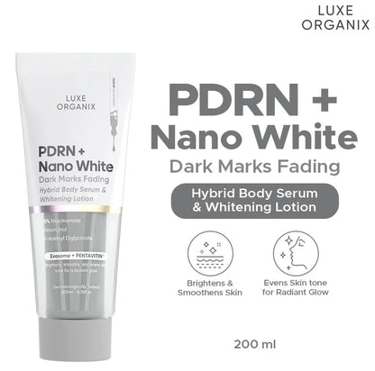 LUXE ORGANIX PDRN + Nano White Dark Marks Fading Hybrid Body Serum & Whitening Lotion