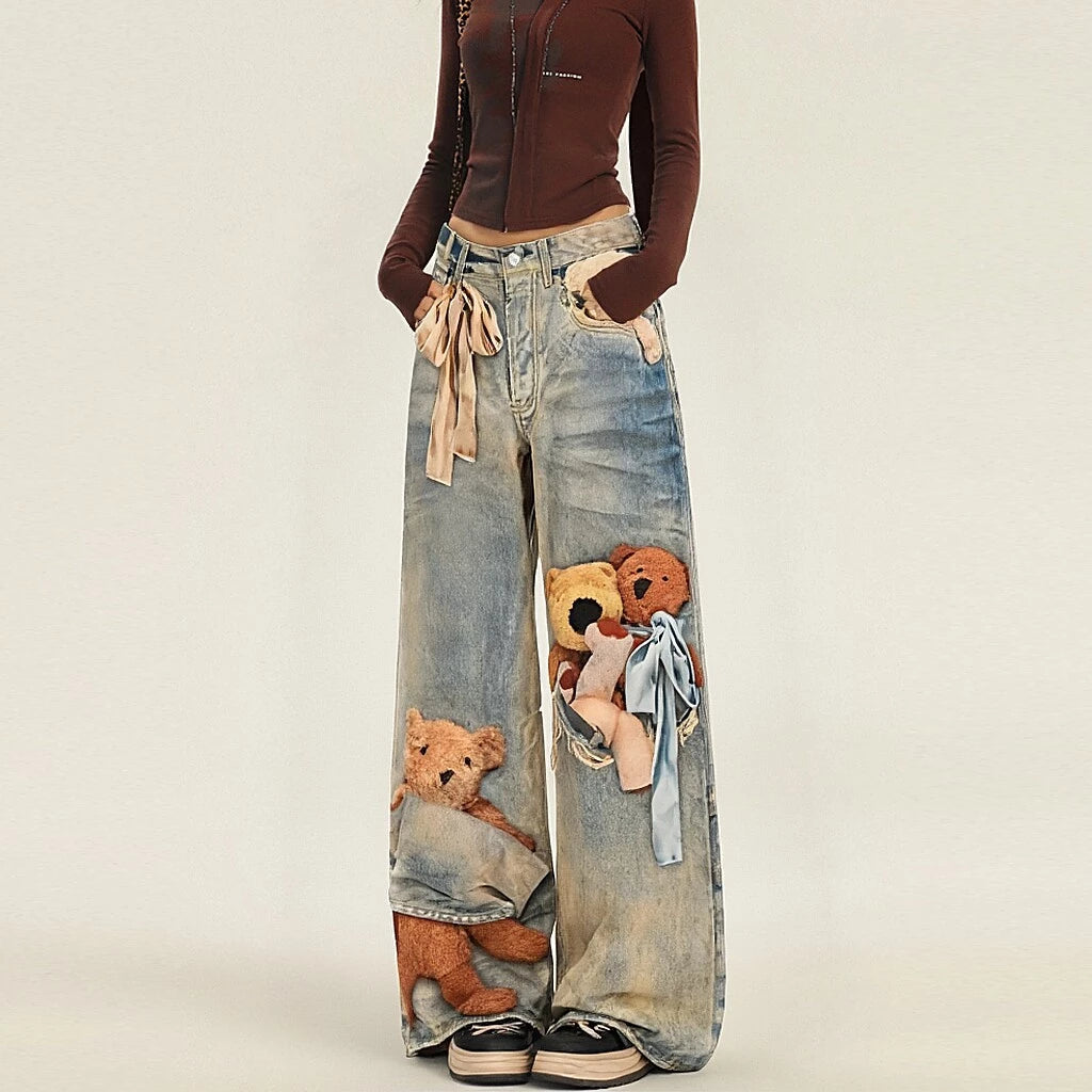 BEAR PANTS FROM THAILAND SOFT FABRIC OVERSIZED WIDE SIZE