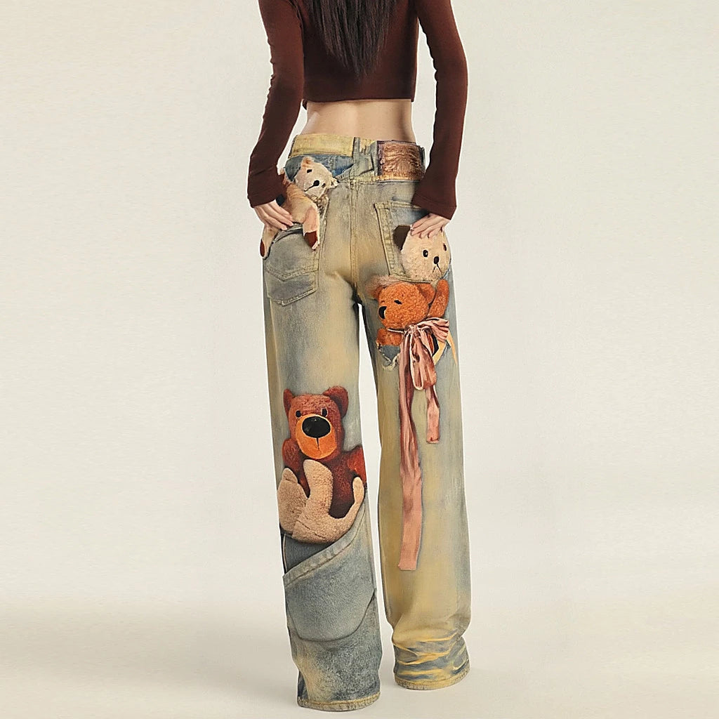 BEAR PANTS FROM THAILAND SOFT FABRIC OVERSIZED WIDE SIZE