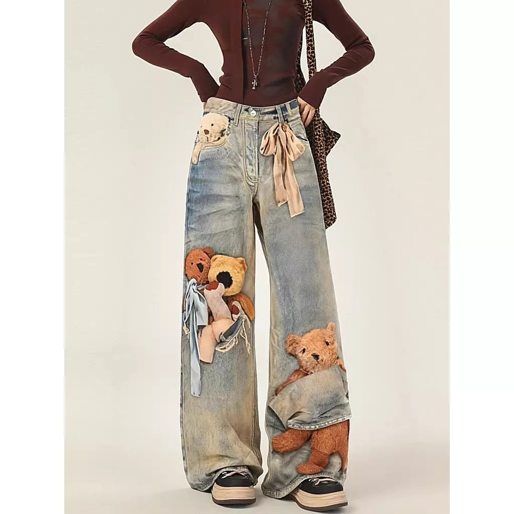 BEAR PANTS FROM THAILAND SOFT FABRIC OVERSIZED WIDE SIZE
